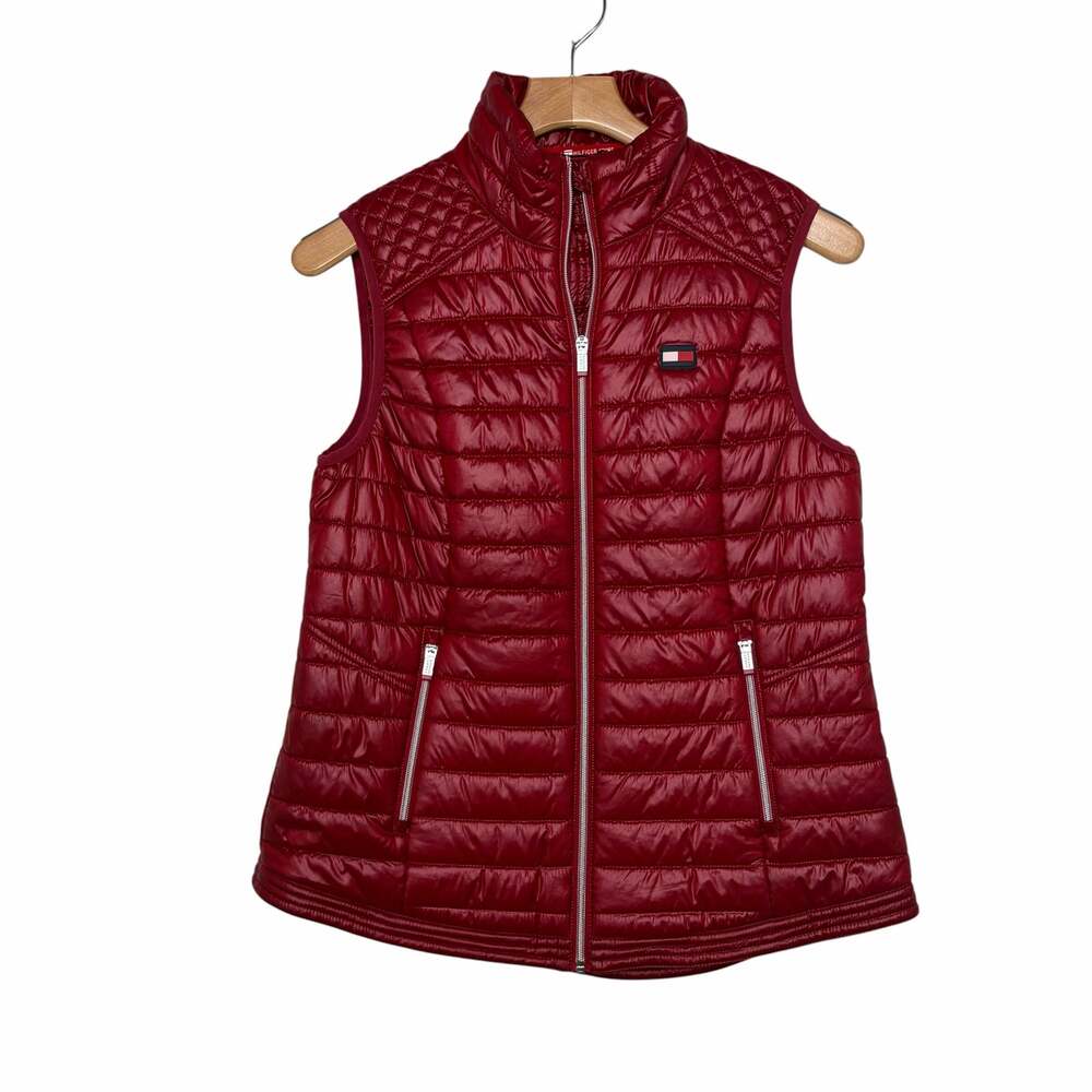 Tommy Hilfiger Sport Quilted Puffer Vest Red Women's Size Large L